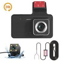 블랙박스 가성비4.0In Dash Cam Car DVR 24H HD 1080P Camera Dual Lens Video Recorder Black Box Cycle, 01 24H with rear camera