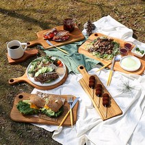 통원목 나무도마 티크 항균 마호가니 아르보르 손잡이 플레이팅 빵 도마, 4-2. 버블 도마 대-티크우드