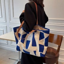 데일리 에코백 얼룩무늬 캔버스 빅사이즈 쇼퍼백