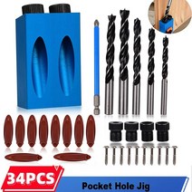 도웰링지그 목공 드릴가이드 포켓 홀 나사 15 도 도웰 조이너리 목수 비스듬한 로케이터 조인트 각도 도구, 5.34pcs