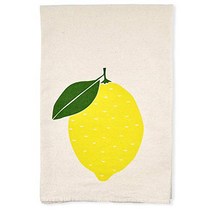 Lemon Kitchen Decor Screen Printed Flour Sack Tea Towel, 1