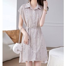 풀인 루퍼스 스트라이프 셔츠 원피스