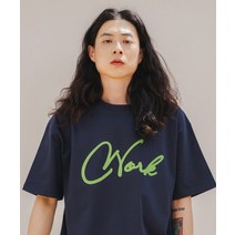 카멜워크 스크립트 로고 반팔 티셔츠 네이비