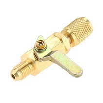 Air Conditioner Ball Valve 1/4” SAE Adapter Straight Shut-Off Valve for HVAC A/C Automotive Service, 1