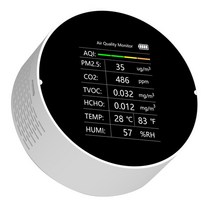 실내 공기질 미세먼지 측정 TuyaAQI 온도 습도 측정기 다기능 대기질 검출기 PM2.5 TVOC CO2 HCHO WiFi 미터, 04 W-No WiFi
