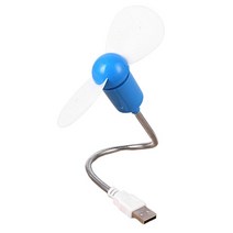 휴대용 USB 구스넥 노트북 쿨러 유연한 데스크탑 PC 컴퓨터 저소음 에어컨 노트북 사무실 가정용 파워 뱅크, 파란