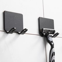 주방 장식 선반2 pcs 펀치 무료 면도기 홀더 보관 후크 벽 남성 면도기 욕실 면도기, 협력사, 2 개 블랙