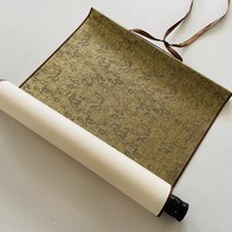 고급 서예족자 화선지 작품용 전통민화 족자만들기 수묵화, 흰종이, 종이부분 67x67cm 전체 67x120cm, 네이비 블루