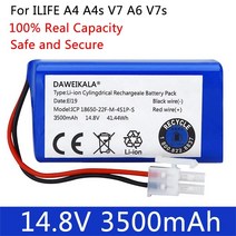 샤오미 치후360 단후이 아이로봇 호환용 신제품 ILIFE 로봇 진공 청소기용 148V 3500mAh 리튬 배터리 ILife, 01 2600mAh