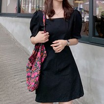 [천삼백케이] [오슈] 여름 바캉스 해변 비치 스퀘어 스모크 미니원피스
