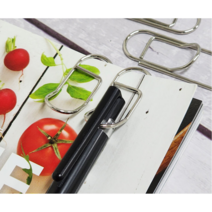 클립보드 펜꽂이 클립 결제판 방문록 출근부 다이어리 펜홀더 실버