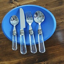 투명한 아크릴 소재 바로크 커트러리 4P세트, 본상품선택