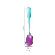 스텐 아이스크림 스푼 아이스크림 스푼 커피 스푼 요구르트 디저트 스푼 키위 꿀 작은 스푼, 컬러 아이스크림 스푼