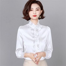 [해외] 인기신상 여성 봄가을 프랜치 프릴장식 실키 블라우스~3XL