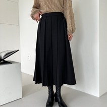 퍼니걸스 5489 뒷 밴딩 무지 주름 롱 스커트 여성의류