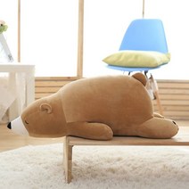 냉감 인형 북금곰 바디필로우 쿨 아이스 여름 나노입자, 브라운