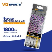 스노우체인 자동차체인 스파이더체인 VG Sports-8 9 10 11 12 단 자전거 체인 8s 9s s EL 하프 할로우 MTB, [08] 9s el rainbow, 08 9s el rainbow