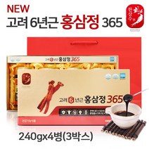 6년근 고려홍삼정 365 떠먹는 홍삼 진액 농축액 엑기스 영지버섯 진세노사이드 rg1 rb1 rg3 사포닌 참당귀뿌리 국산 기억력 피로개선 면역력증진 부모님 선물세트 쇼핑백, 3, .