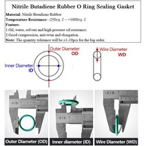 NBR O 링 씰 개스킷 두께 CS 2.5mm OD 6 ~ 190mm 니트릴 부탄올 고무 스페이서 오일 저항 와셔 둥근 모양, 01 2.4mm, 41 OD 47mm ID 42.2mm