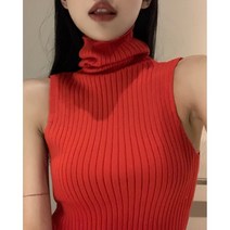 에센지 3컬러 터틀넥 민소매 니트 나시 티셔츠 데일리 오피스룩