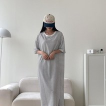 신세계TV쇼핑 [옷자락] 여성 여름 임부복 빅사이즈 단가라 반팔 롱원피스