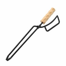 브랜드없음 원목핸들 바베큐 숯집게 우드 장작 화로대 캠핑용품, 선택완료, 단품없음
