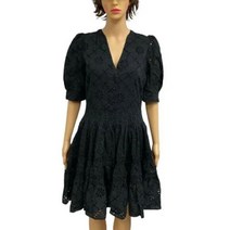 마쥬 Rayanette A Line Eyelet 원피스 블랙 40 US L