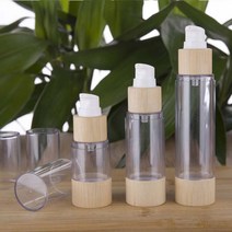 로션용기 화장품용기 플라스틱용기20ml/30ml/50/100ml /120ml 대나무 진공 로션 병 펌프 휴대용 여행 Refil, 04 80ml