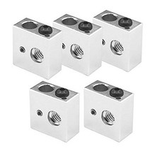 Saiper Aluminum Heater Block Specialized for MK7 MK8 Makerbot Reprap 3D Printer Extruder Kit (Pack o, 20*20*10mm, Silver