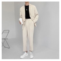 iefb 남성 정장 2종 세트 심플 라이트 어른 느슨한 긴팔 정장 코트 + 정장 바지 녹색 신작 2022 9y8066