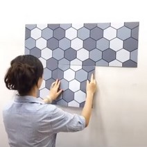 주방시트지 DIY 타일 6각 육각 블루화이 타일시트지 욕실 방수 화장실 벽 현관 바닥 싱크대 부엌 가스레인지