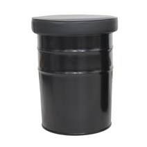 로엠가구 드럼통 식당 업소용 고깃집 포차 깡통 수납 스툴 의자, 드럼체어_블랙