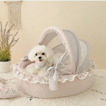 애견 카시트 코튼 강아지 새끼 고양이 공주 애완 동물 쿠션 요람 모란디 베이지, 9.Light purple - XL 85x70x57 c