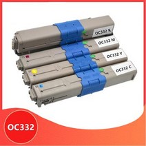 [해외] 컬러 토너 키트 c332 프린터 토너 카트리지 OKI C332 MC363 C332dn 복사기 토너 프린터 KCMY 호환, 1개, 1Pack Black