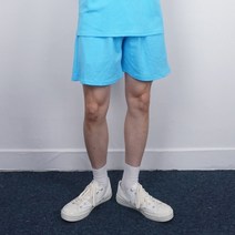 피그먼트 스웻반바지 테니스운동복 밴딩 면바지 하늘색 민트색 형광색