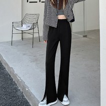 데일로엔 여성 포켓 밑단 앞트임 캐주얼 바지