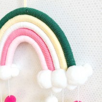 무지개마크라메 가랜드 월행잉 라크라메 남자아이방 신생아 여자 아기방꾸미기 마크메라, 구름(그린)