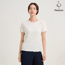 진주 장식 리프 엠보 티블라우스_PPTSM123043