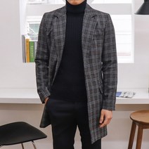 바젤 남자데이트룩 비스니스룩 런던무드 페이크 울체크코트
