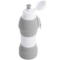 키친프리 실리콘물병 600ml 201 여름선물 기밀용기 휴대용컵 쉐이커물통 원형물통 집들이선물 친구생일선물, 그레이