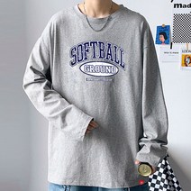[봄신상/오버핏] 남녀 프린팅 FW 2023년 순면 오버핏 프린팅 긴팔티셔츠 빅사이즈 긴팔티셔츠 남자긴팔 긴팔티