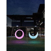 흔들그네의자 정자 야외 빛나는 스윙 정원 빌라 그물 빨간색 의자 태양 창조적 인 달 흔들, [13] 스윙 150회 2세트 프레임 조합 충전모델 불