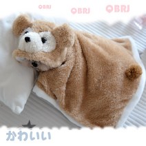 강아지 옷 애견 소형 중형 대형 디즈니 설리반 망토 겨울 극세사 벨벳 벨뱃 가운 후드, Grey