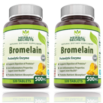Herbal Secrets 파인애플효소 브로멜라인 500mg 120정 2개, 120정2개