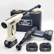 콜튼 무선 고압세척기 고압세차기 휴대용 세차기 4000mAh 20L물통 구성품15개, 네츄럴화이트+배터리2개