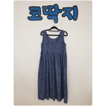 여03651 나시 민소매 뷔스티에 패턴 플레어 롱 스냅단추 원피스 중고구제 코딱지구제