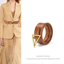 여자 허리조절 벨트 여성원피스 브라운 가죽벨트