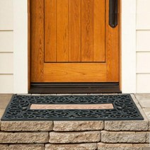 라이프시트 북유럽 로코코 현관매트 실외매트 발매트 입구매트 레인매트, 프리미엄발매트 사각 블랙