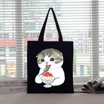 에코백 운동 데일리 천 가방 심플 토트 백 여성용 쇼핑백 고양이 캔버스 부티크 제품 디자이너 핸드백 재사용 가능한 맞춤형 큰 구매자
