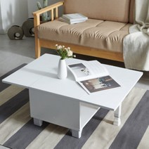 이케아 낮은 접이식 우드 거실 좌탁 테이블 국내제작 티테이블 원룸 신혼부부 수납형 간이식탁, C7160 수납장, 화이트